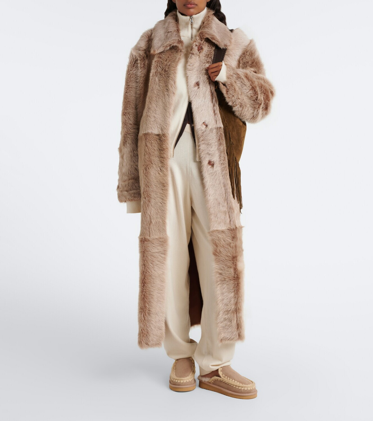 Mou Shearling-lined suede mules