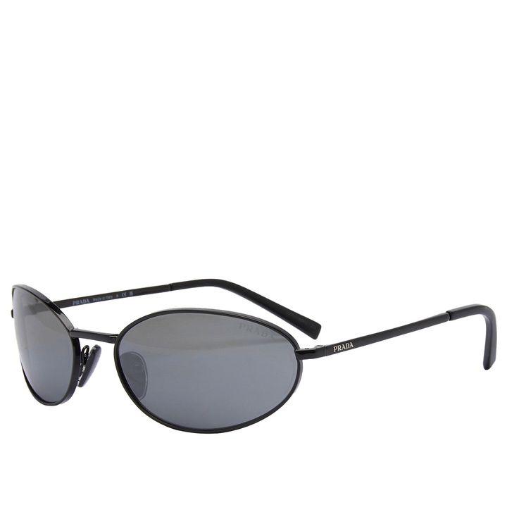 Photo: Prada Eyewear Women's A59S Sunglasses in Black/Grey Mirror Silver 