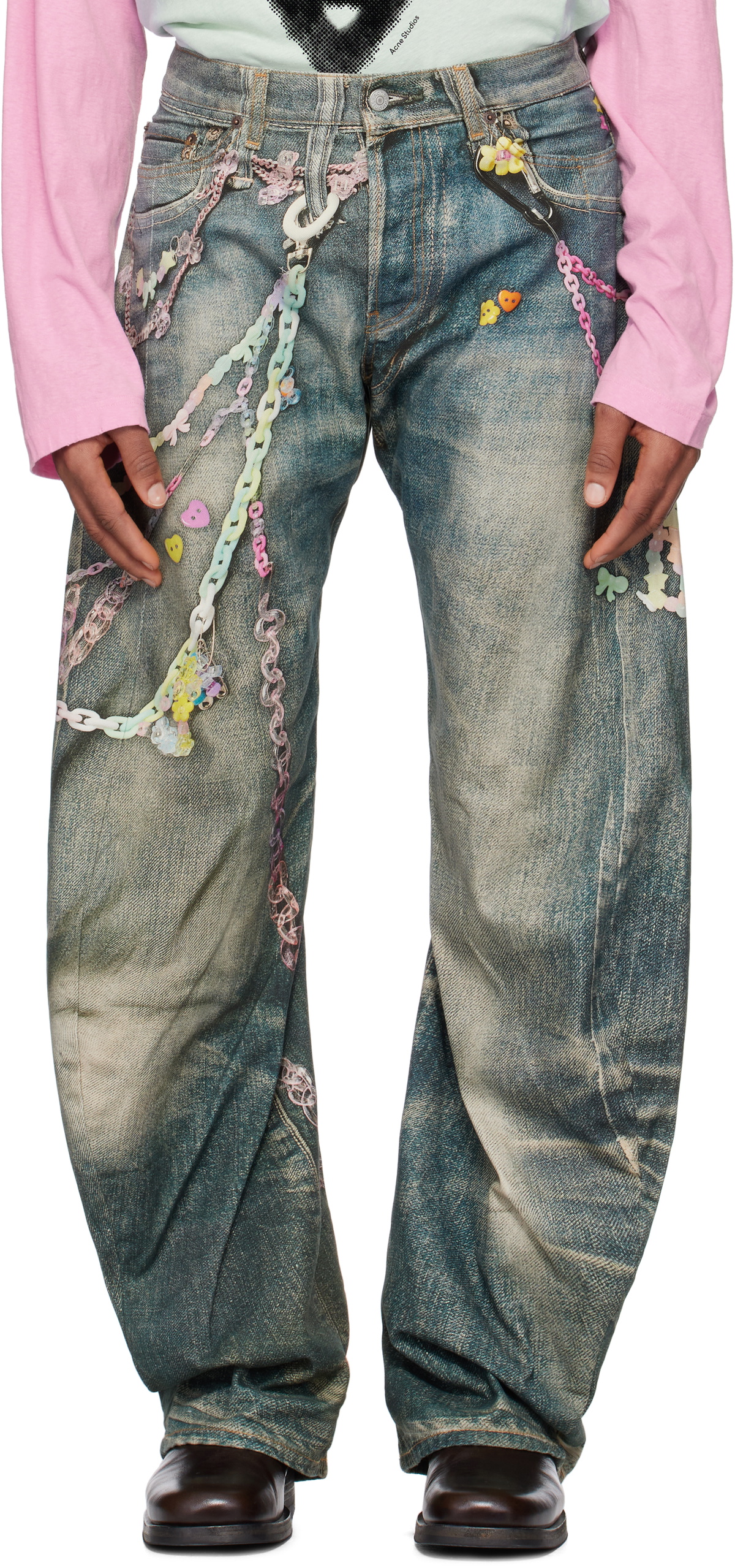 デニム・ジーパン ACNE STUDIOS 25SS PAINTING 5 POCKETS LOOSFIT DENIM PANTS Acne Studios - Regular fit jeans - 2021M - Mid Blue