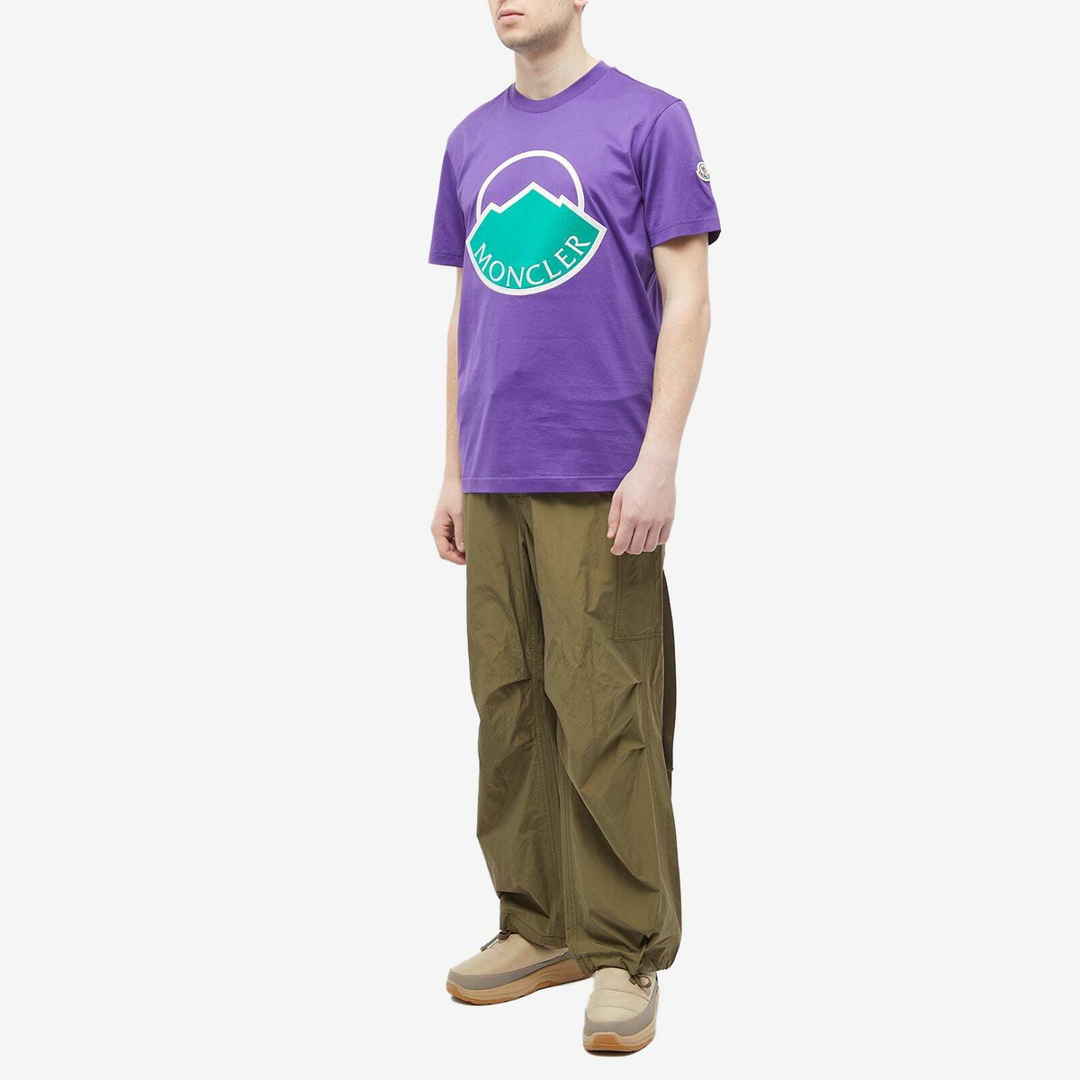 Moncler Men's Logo T-Shirt in Purple Moncler