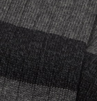 Mr P. - Striped Mélange Cotton-Blend Socks - Gray
