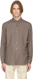 Ermenegildo Zegna Brown Cashco Shirt