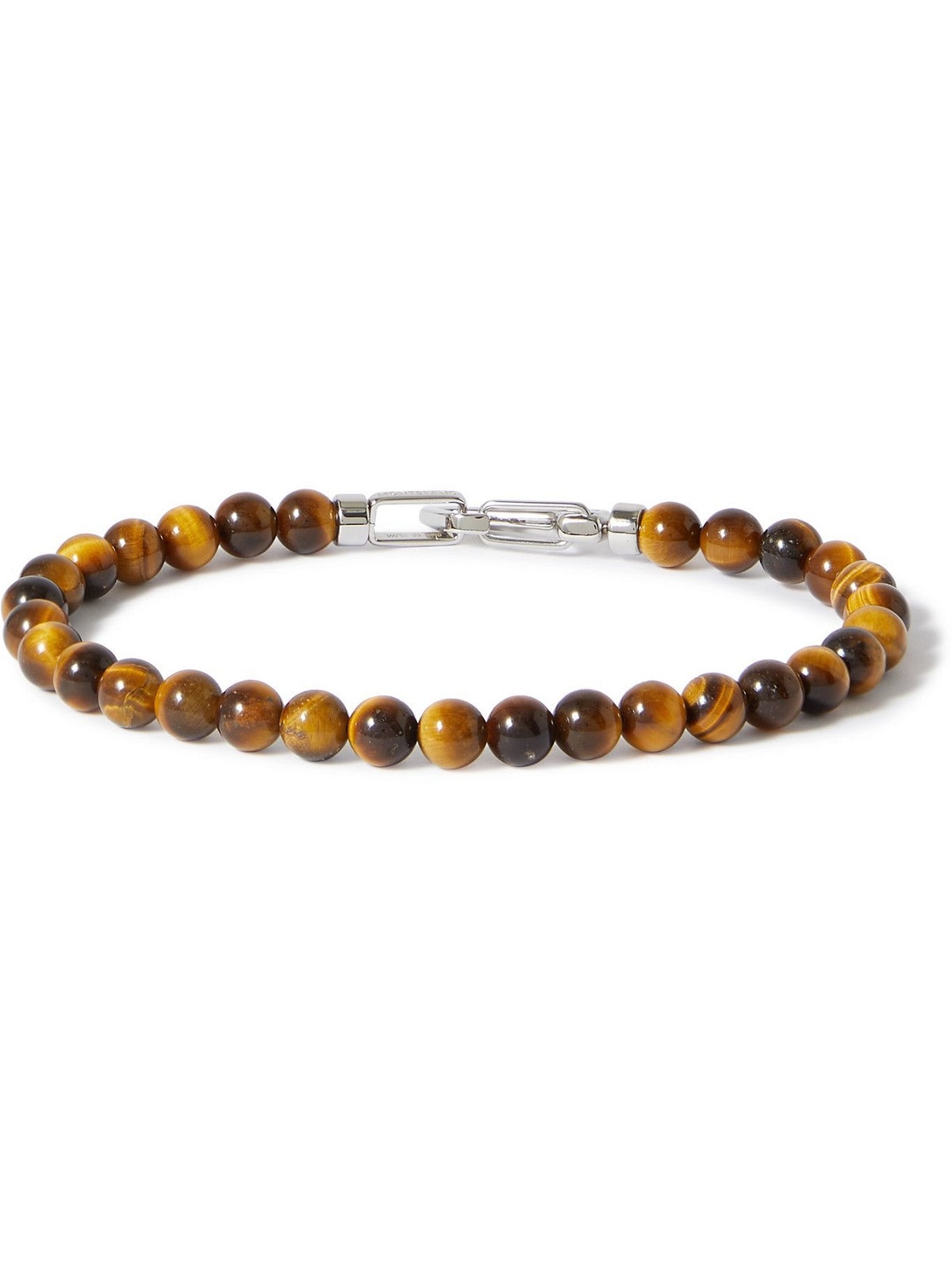 Photo: MONTBLANC - Tiger's Eye and Stainless Steel Beaded Bracelet - Brown