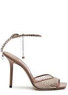 Jimmy Choo Saeda 100 Crystal-embellished Leather Sandals Pink