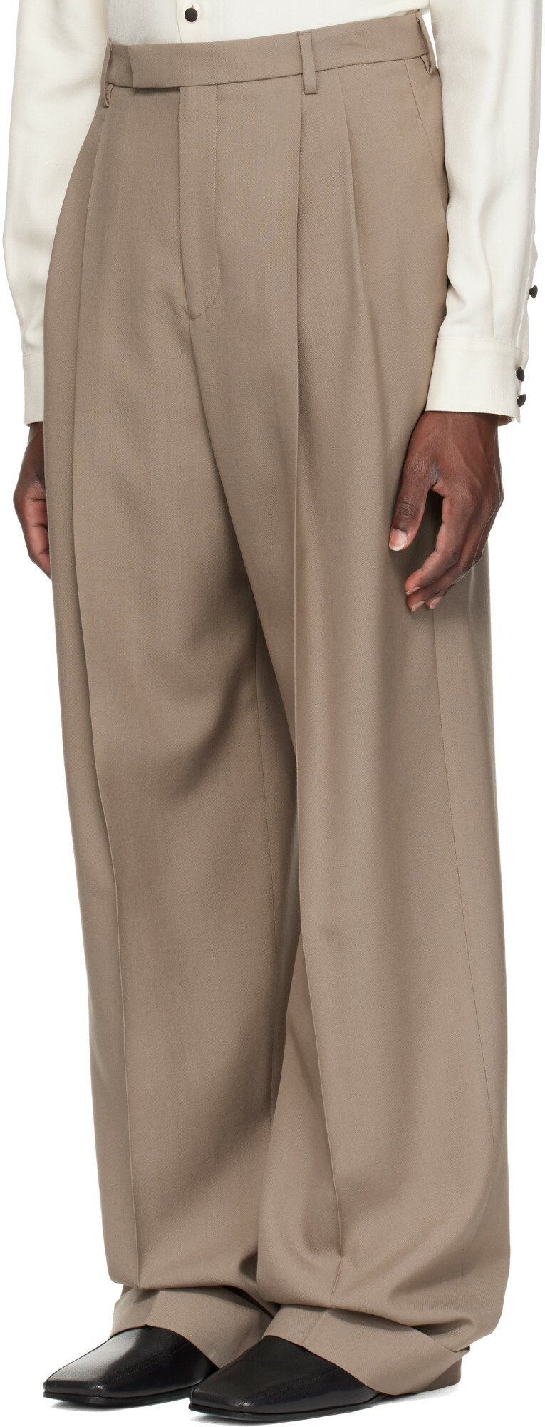 Valentino Taupe Wool Trousers