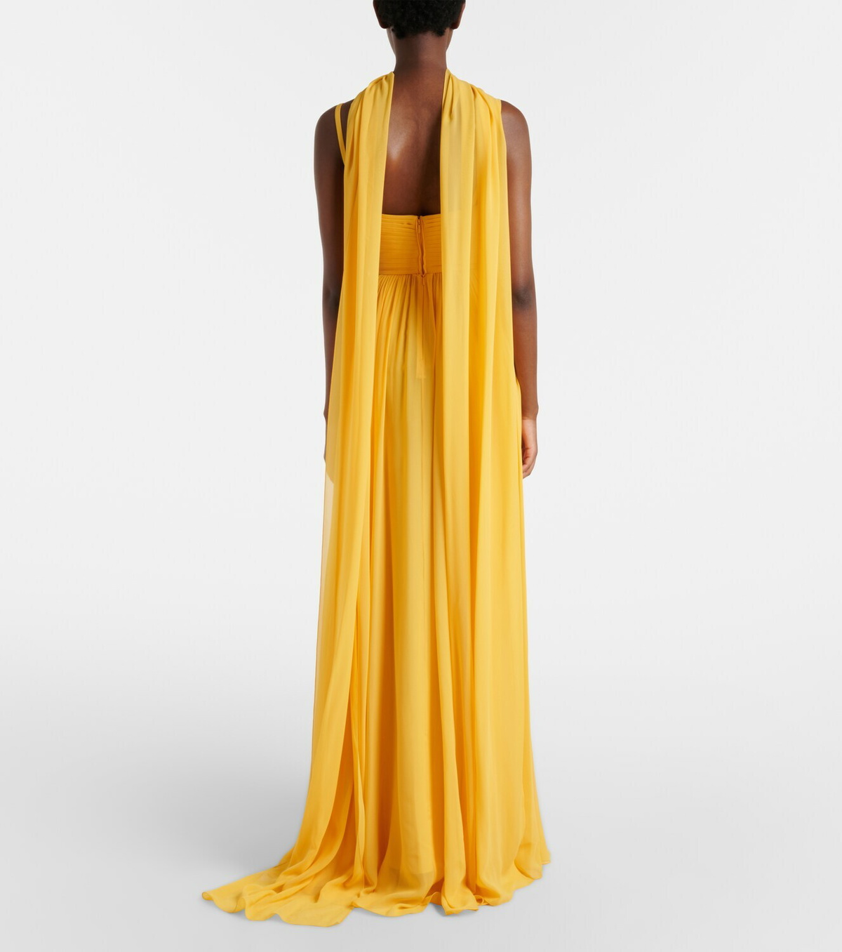 Elie Saab Embellished scarf-detail silk gown
