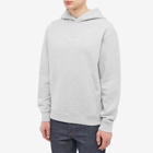 Maison Kitsuné Men's Embroidered Cordless Hoodie in Light Grey Melange