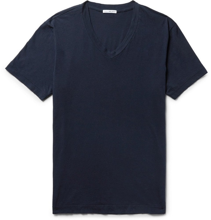 Photo: James Perse - Slim-Fit Combed Cotton-Jersey T-Shirt - Men - Navy