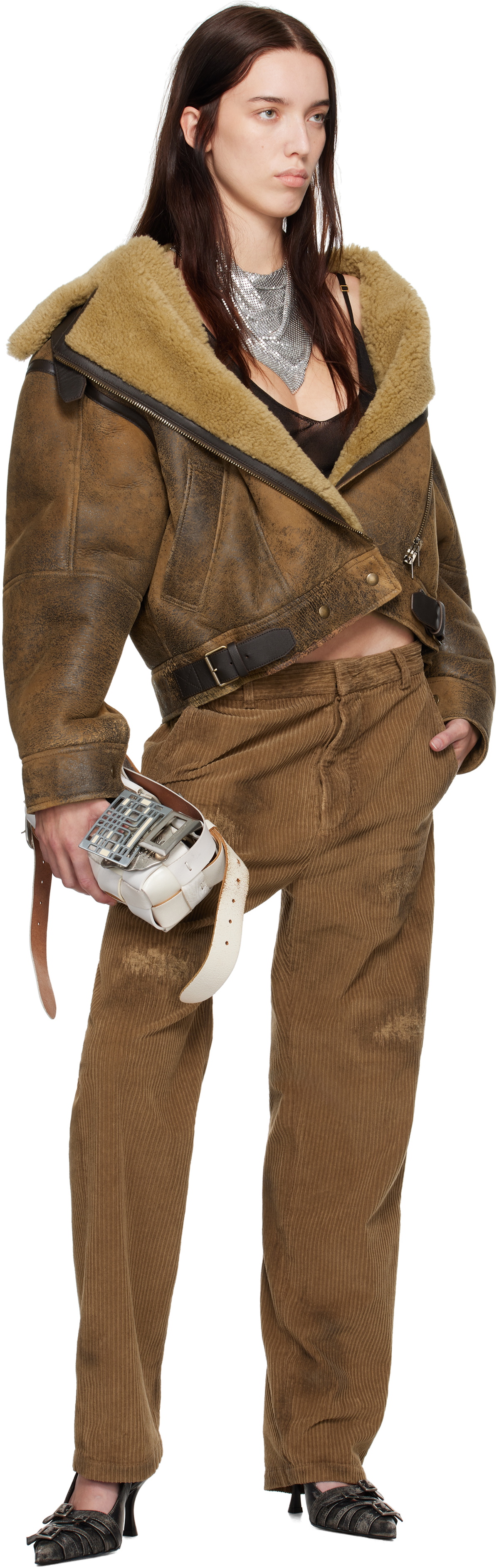 Dsquared2 Brown Dean Distressed Corduroy Trousers