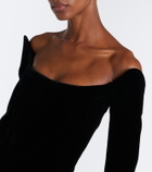 Mugler Velvet bustier gown