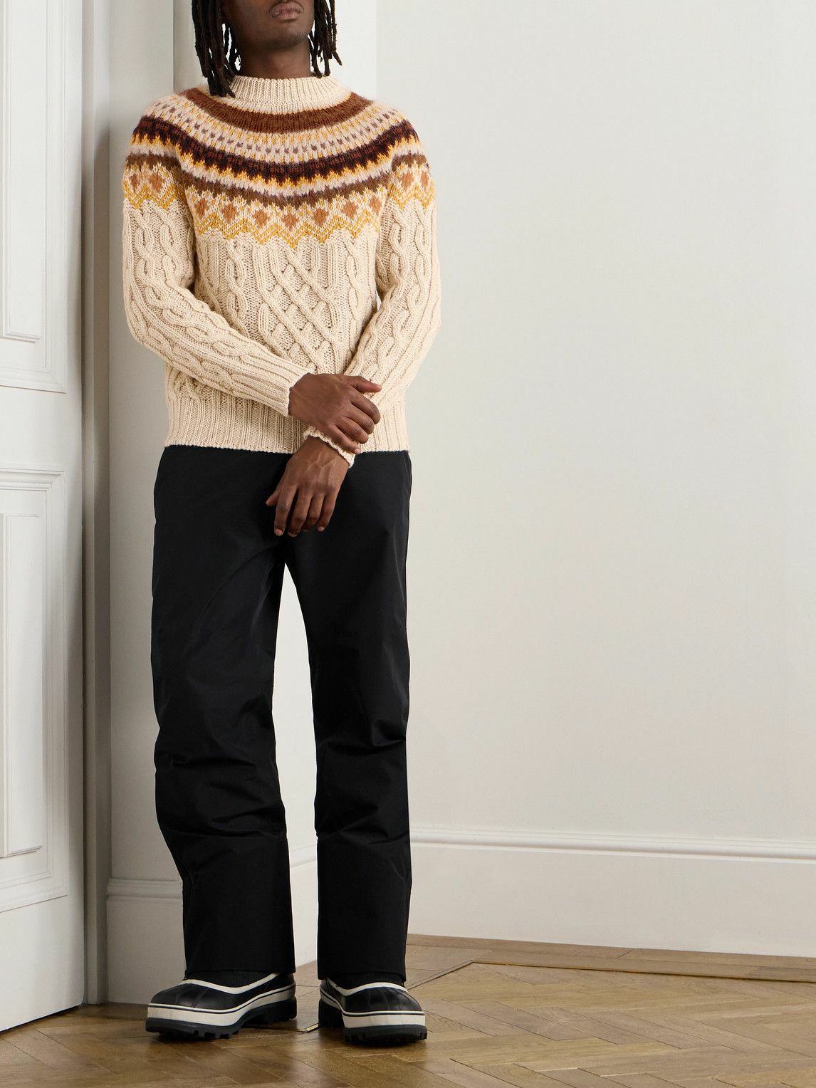 GRENOBLE Crew Neck Wool Blend Pullover with Fairisle Motif Knitted main image 1
