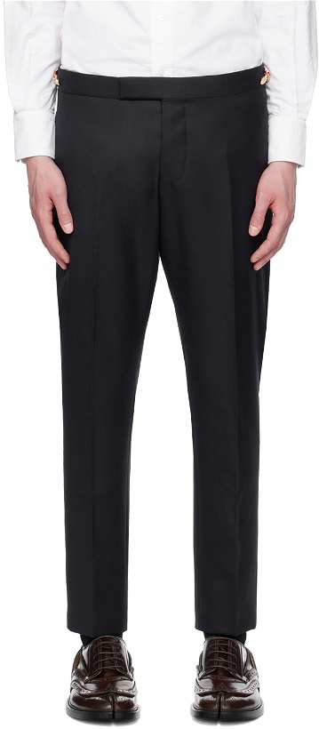 Photo: Thom Browne Navy Low-Rise Trousers