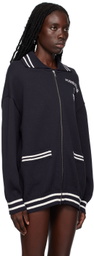 Pushbutton Navy Intarsia Jacket