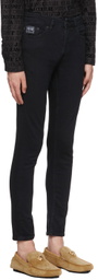 Versace Jeans Couture Black Embroidered Skinny Jeans