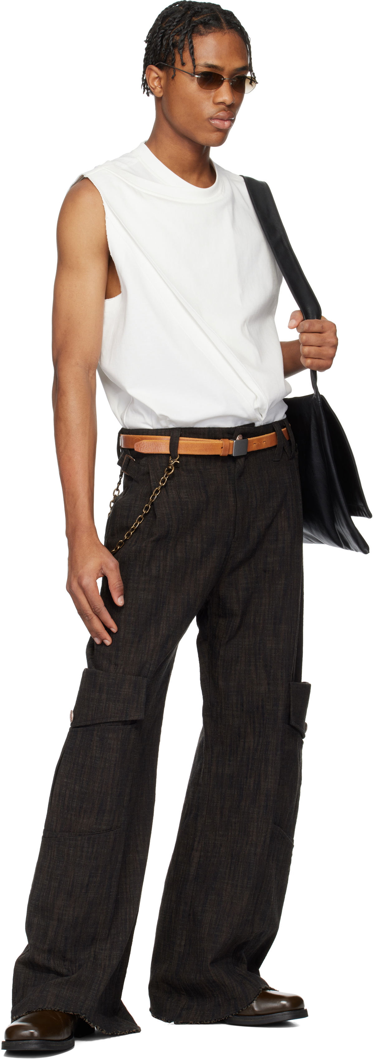 NULLUS Brown 8 Pocket Cargo Pants NULLUS