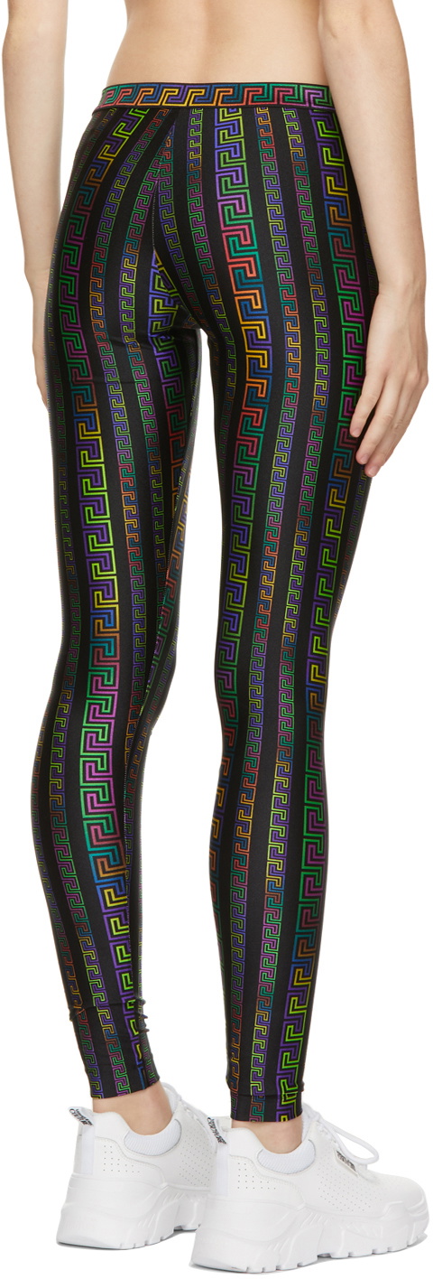 Black with Neon Green Stripes Leggings