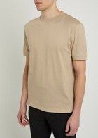 Boss Thompson Fine-knit Cotton-blend T-shirt Beige