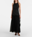 Róhe Pleated wool-blend muslin maxi dress