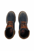 Diesel D-Hammer-Combat boots in denim and suede - Boots Mens in Blue