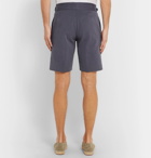 Anderson & Sheppard - Brushed Cotton-Twill Shorts - Blue