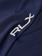 RLX Ralph Lauren - Logo-Print Stretch Recycled-Piqué Half-Zip Golf Top - Blue