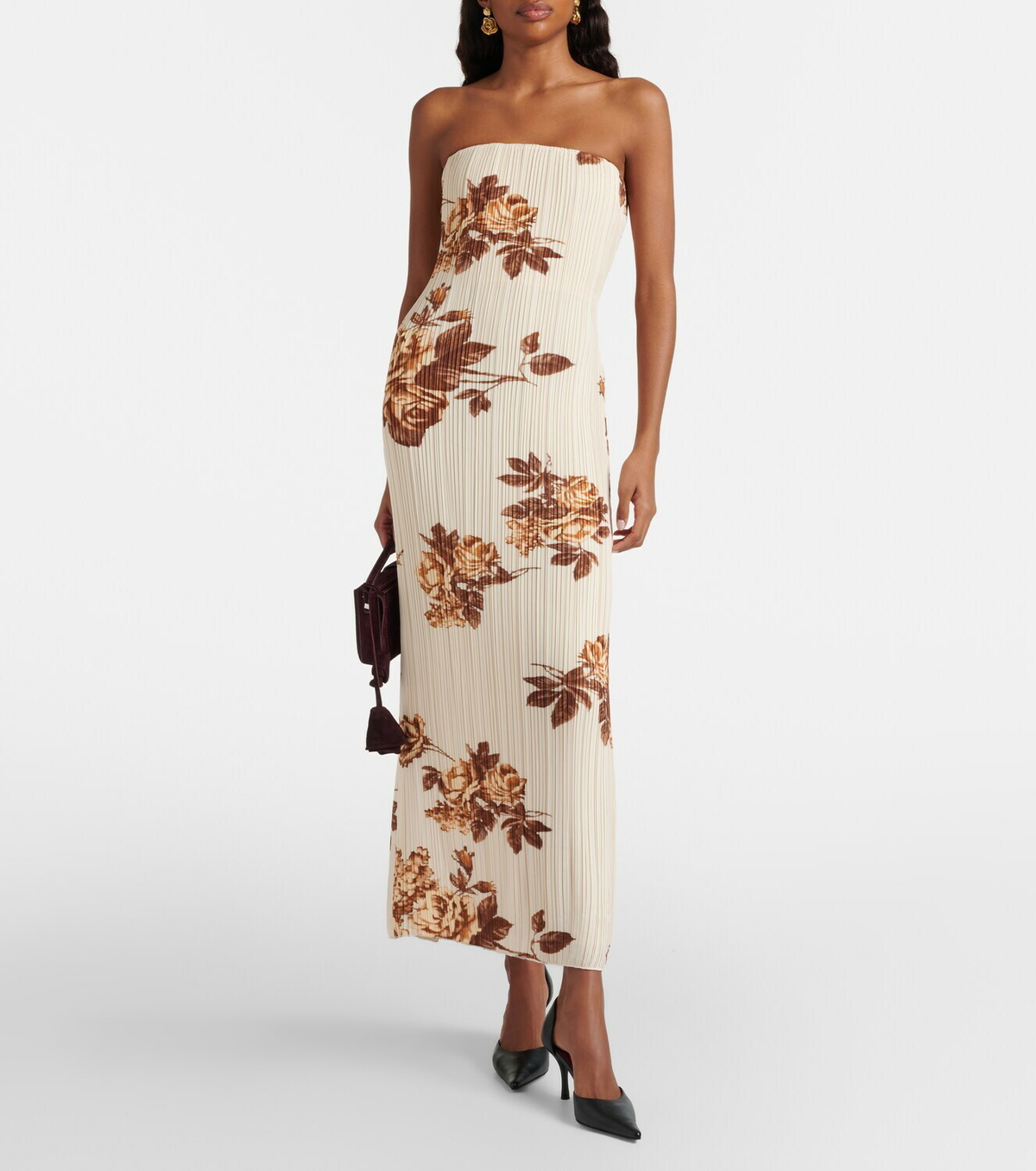 Magda Butrym Floral ribbed-knit maxi dress