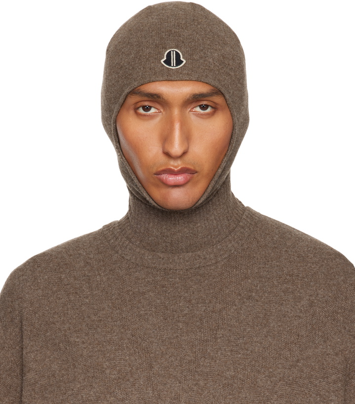 Photo: Rick Owens Moncler + Rick Owens Gray Knit Skull Balaclava