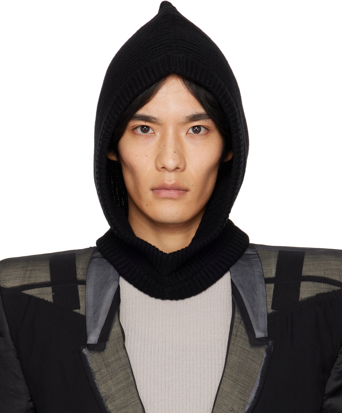Rick Owens Black Concordians Cashmere Hood Rick Owens