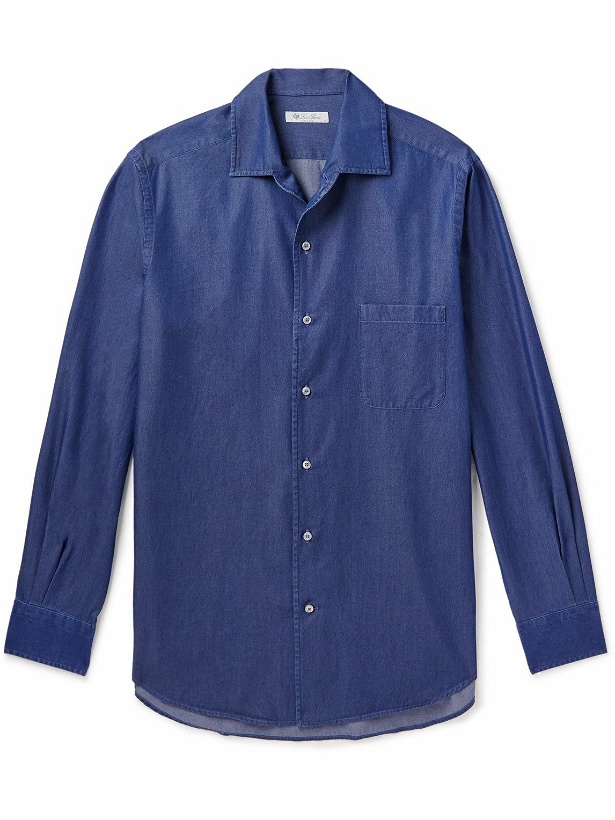 Photo: Loro Piana - Washed Cotton-Chambray Shirt - Blue
