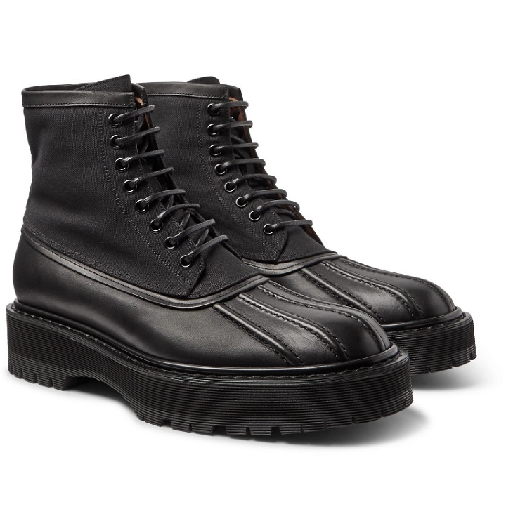 Photo: Givenchy - Camden Leather and Canvas Boots - Black