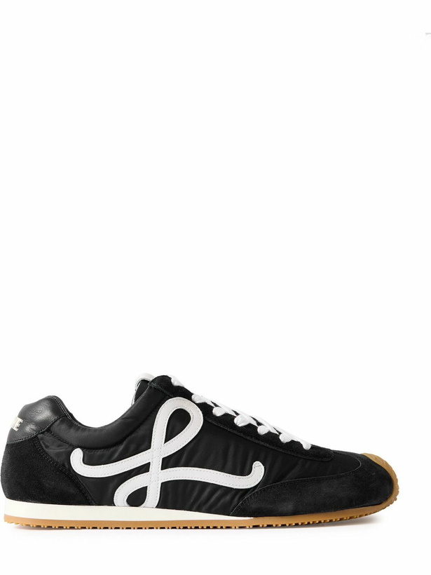 Photo: LOEWE - Ballet Runner 2.0 Logo-Appliquéd Shell, Suede and Leather Sneakers - Black