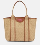 See By Chloe - Leather-trimmed jute tote bag