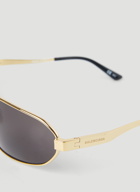 Stretch Oval Sunglasses in Gold