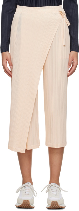 Photo: Pleats Please Issey Miyake Beige Monthly Colors February Trousers