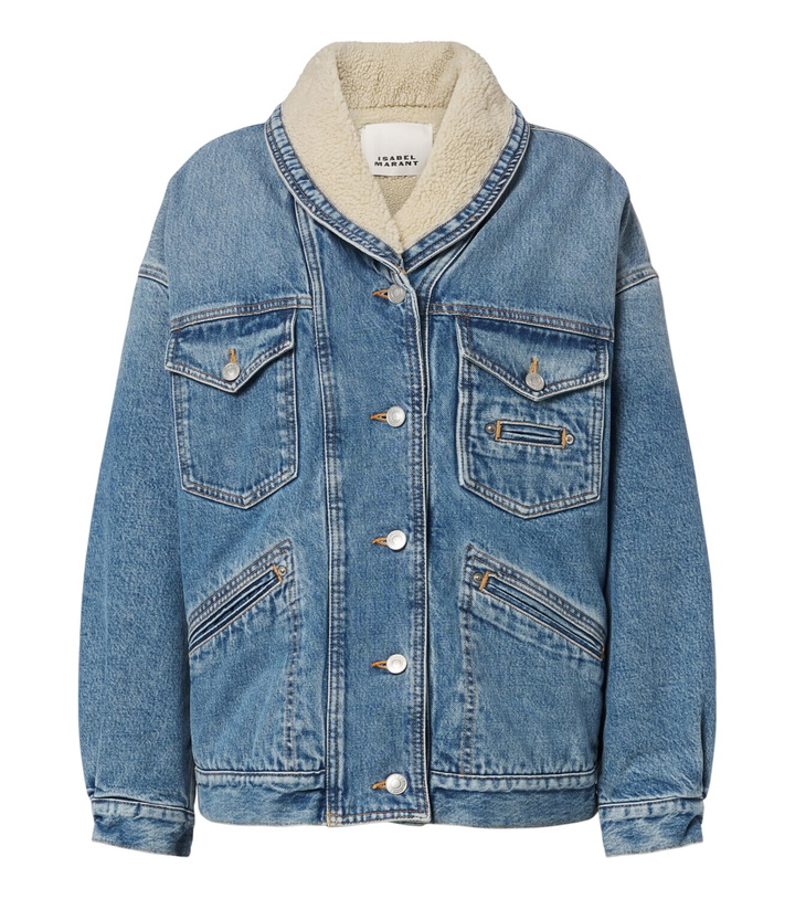 Photo: Isabel Marant Pimia fleece-trimmed denim jacket