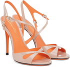 Santoni Pink Open Toe Heeled Sandals