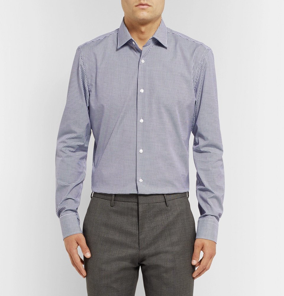 HUGO BOSS Men's Jenno Slim Fit Herringbone Dress Shirt – 100% Cotton, Long Sleeve