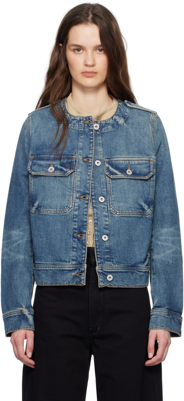 Photo: Kenzo Blue Kenzo Paris Collarless Denim Jacket
