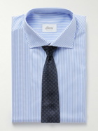 Brioni - Cutaway-Collar Striped Cotton Shirt - Blue