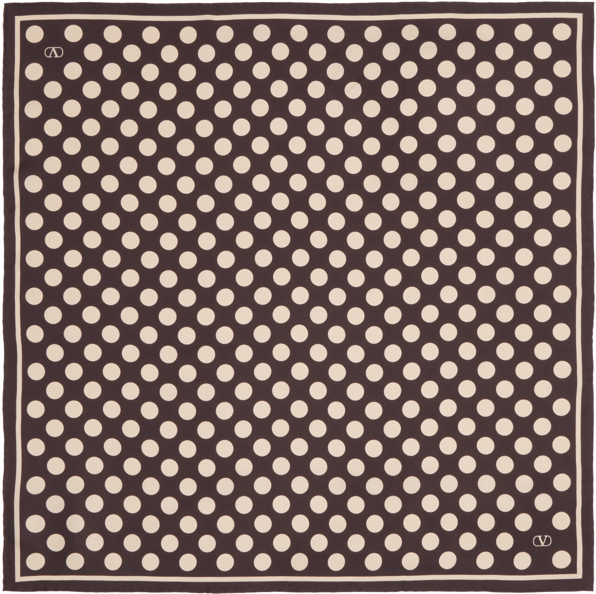 Valentino Garavani Brown & Beige Silk Scarf