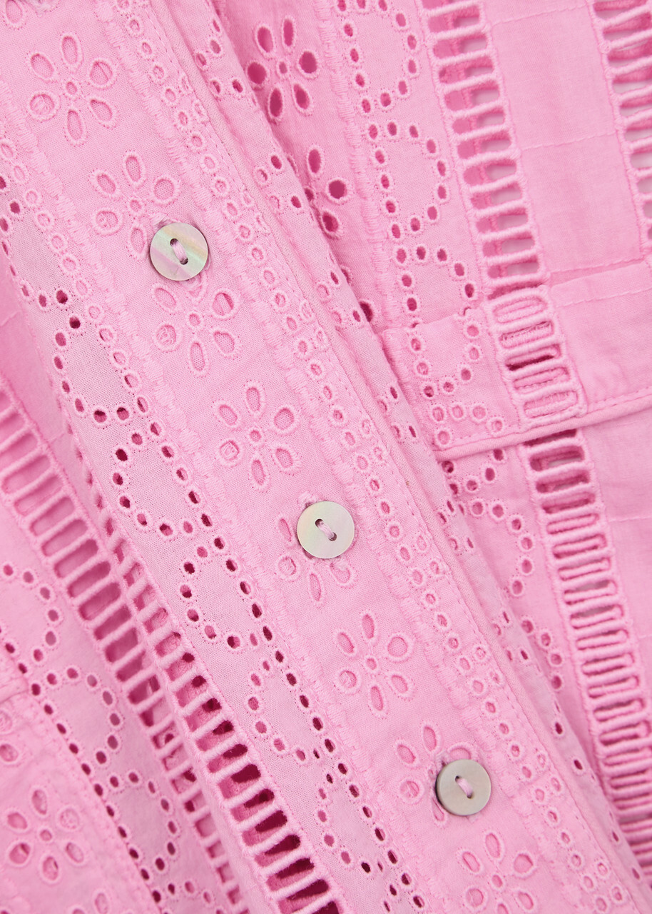 Damson Madder Alys Broderie Anglaise Cotton Waistcoat Pink