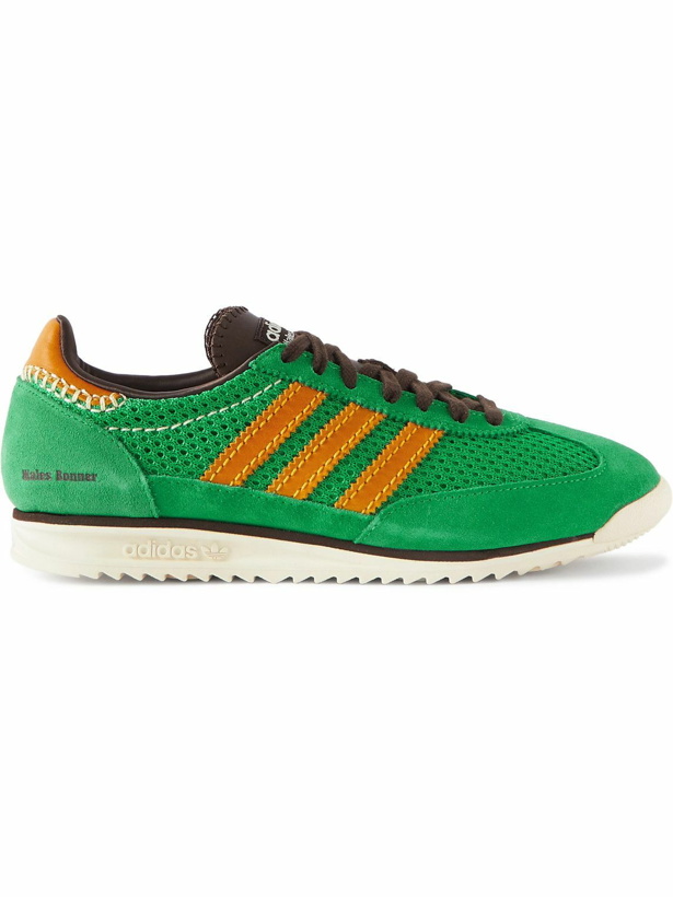Photo: adidas Consortium - Wales Bonner SL72 Suede and Mesh Sneakers - Green