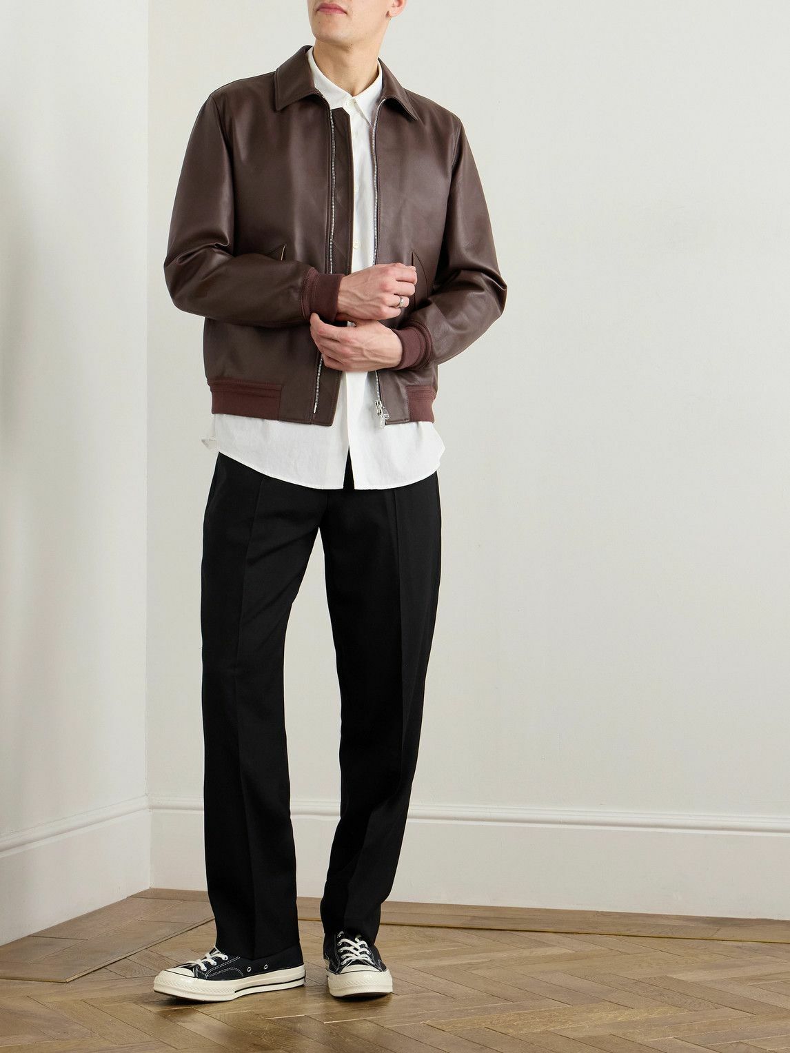Valstar - Roy Full-Grain Leather Blouson Jacket - Brown