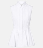 Sportmax Certosa peplum cotton poplin shirt