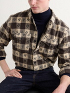 RRL - Checked Brushed Cotton-Twill Shirt - Brown