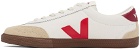 VEJA White & Red Volley Leather Sneakers