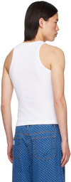 GANNI White Patch Tank Top