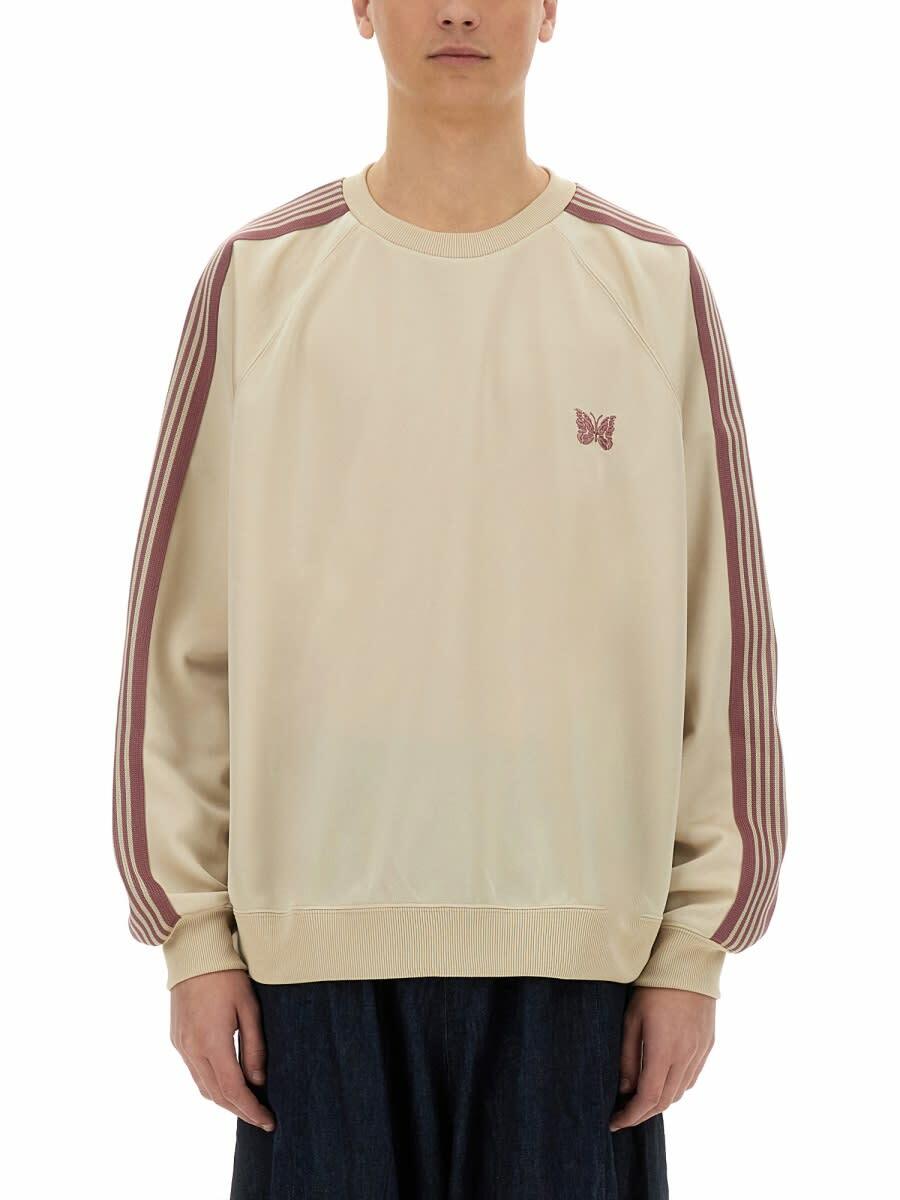 Needles Track Crew Neck Shirt Poly Smooth Purple Sweatshirts