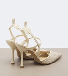 Fendi Colibrì floral lace slingback pumps