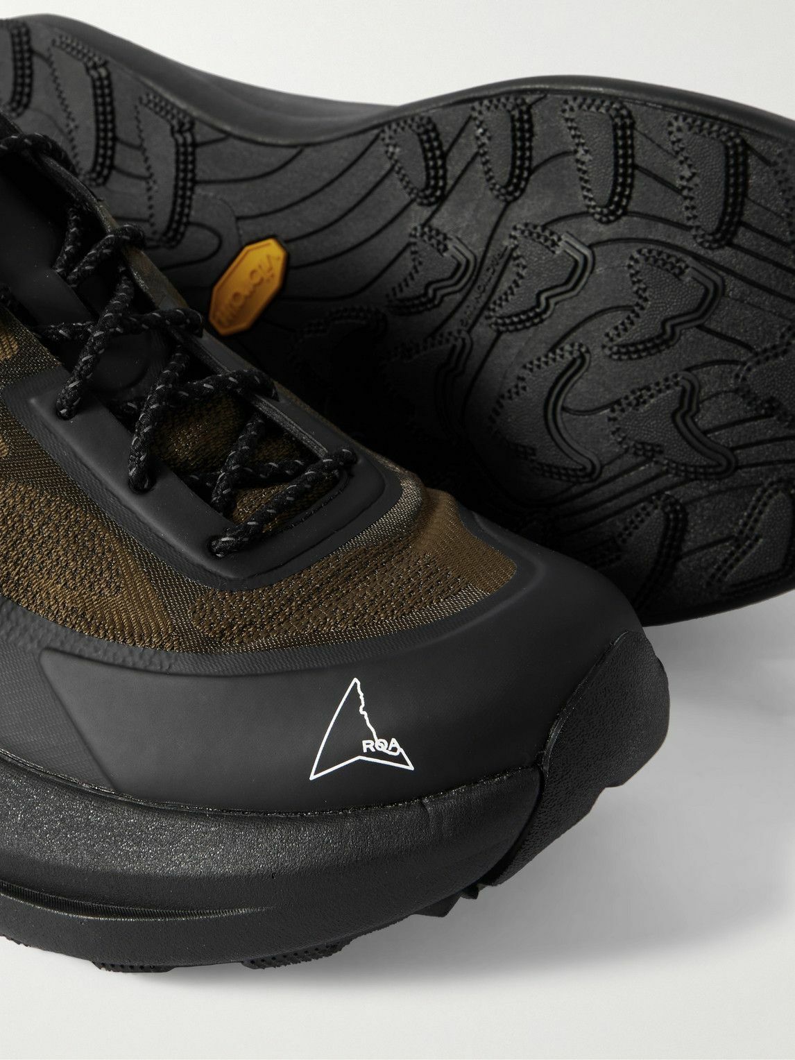 ROA - Rubber-Trimmed Mesh Sneakers - Black